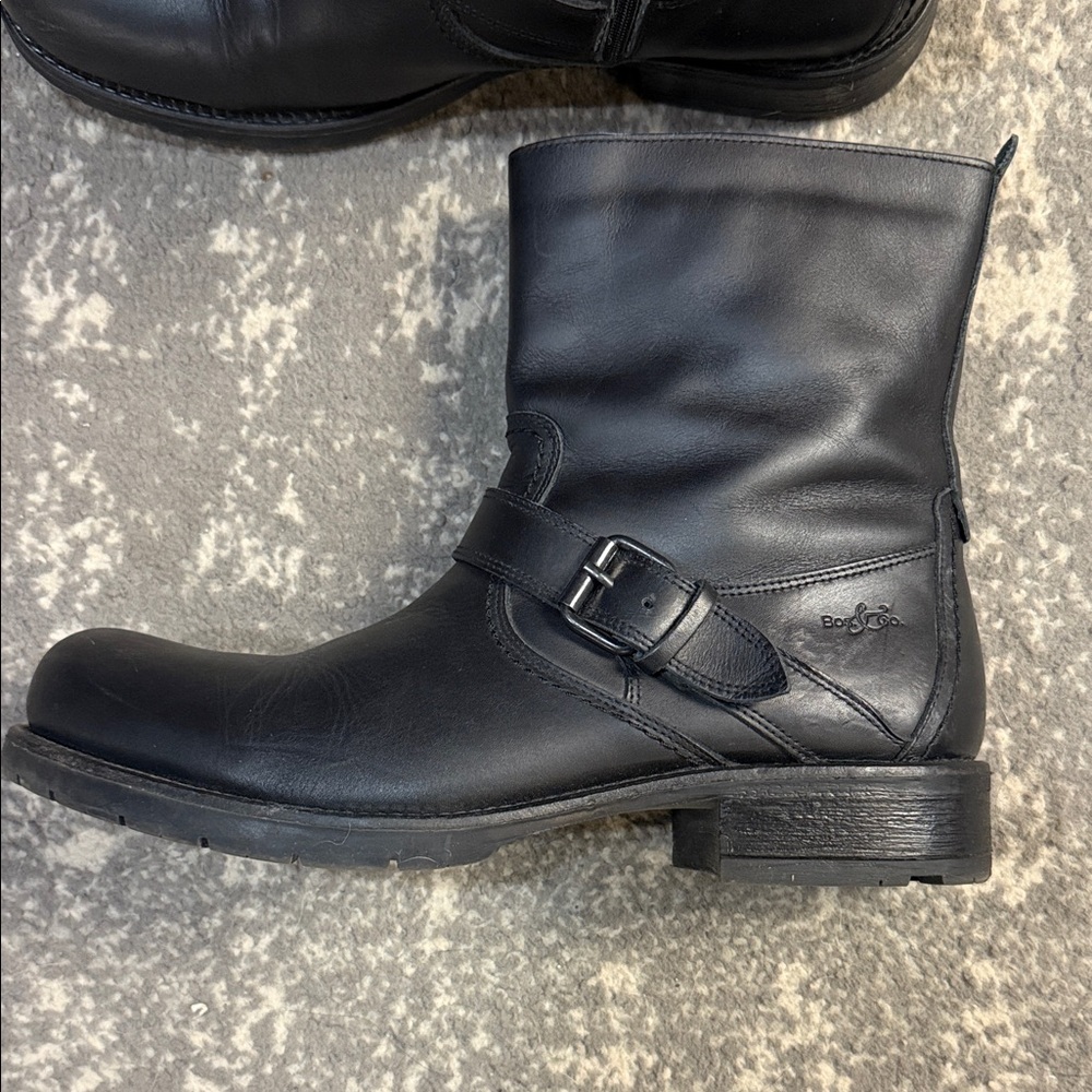 Bos. & Co. Men's Black Leather Buckle Boots - Picture 3 of 8